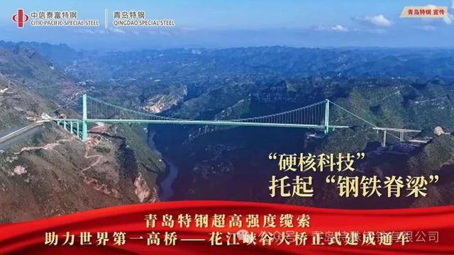 青(qīng)岛特钢綠(lǜ)色钢鉄(tiě)铸就世(shì)界之巅 花江峡谷大(dà)桥正式(shì)通車(chē)