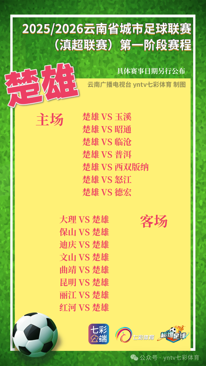 “滇超联赛”第一轮比赛抽签结果出炉，16州（市）主场场馆确认！