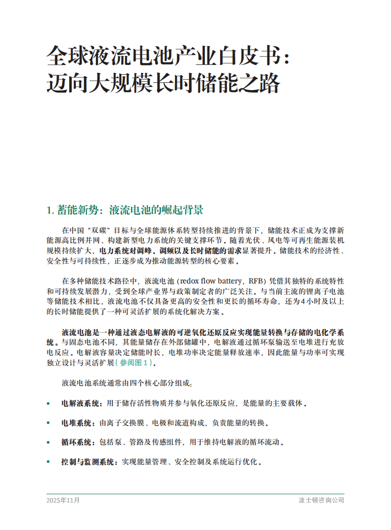 2025年全球液流电池产业白皮书