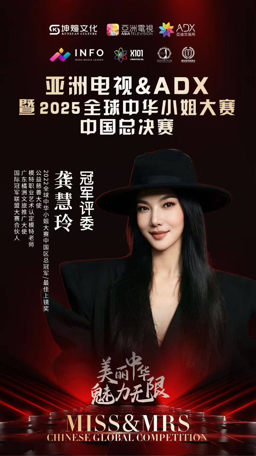 从冠军到(dào)评委：龔(gōng)慧玲亮相2025全球中华小姐总决赛中国总决赛 诠释美(měi)丽责任